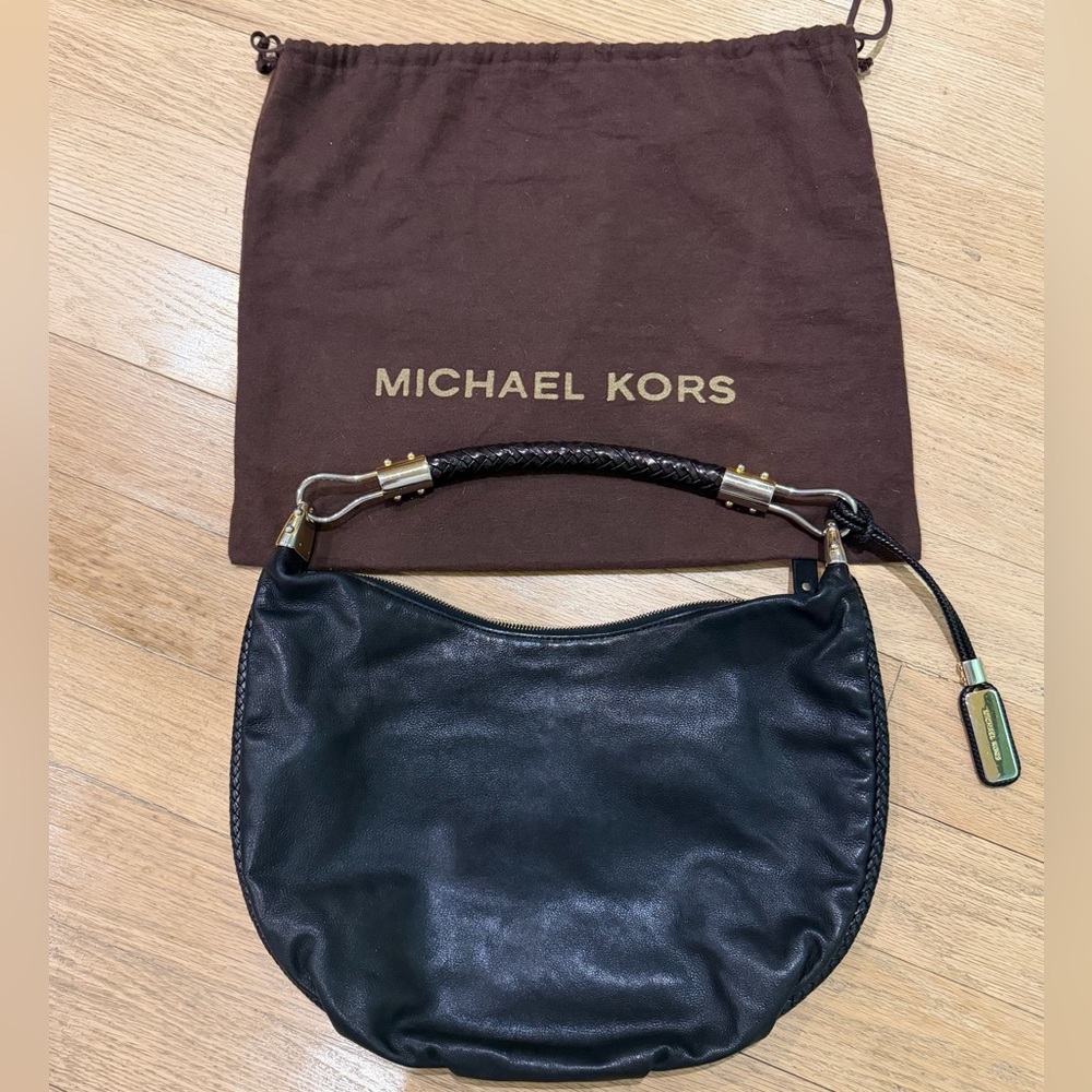 Michael Kors Black Leather Shoulder Bag